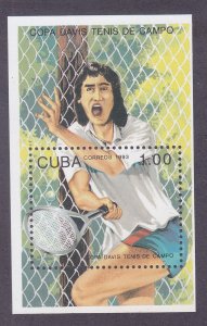 Cuba 3483 MNH 1993 Davis Cup Tennis Souvenir sheet