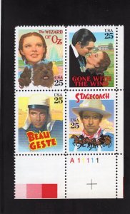 2445-2448 Classic Films, MNH LR-PB/4 (#A11111)