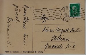 Estonia used card 23.1.37 Tartu