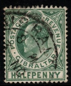 GIBRALTAR SG66 1907 ½d BLUE-GREEN USED