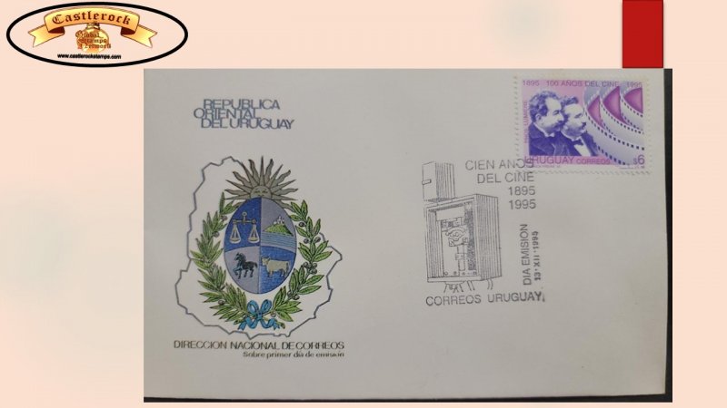 O) 1995 URUGUAY, MOVIES, MOTION PICTURES, LUMIERE BROTHERS, FDC XF