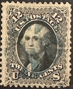 US #69 Used F/VF w/ Green Cancel??? - 12c Washington 1861 [$0100]
