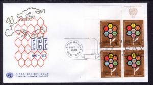 UN New York 231 Economic Plate Block Geneva U/A FDC