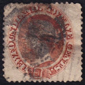 Newfoundland Scott 28 (1865) Used F, CV $47.50 C