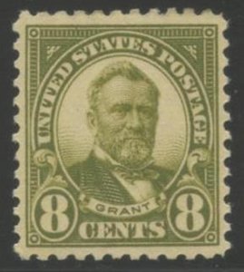 US Sc#560 1922-25 8c Grant Flat Plate Printing Perf 11 near VF Centered OG MH