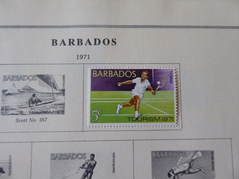 Barbados 1882-1975 Stamp Collection on Scott Intl Album Pages