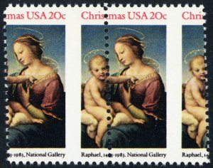 2063, MNH 20¢ Pair Perfs Shifted Freaky Error * Stuart Katz