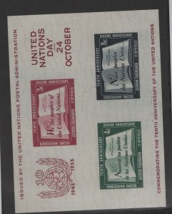 UN new york Sc# 38 sheet mint never hinged nice color cv $ 50 see pic !