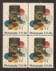 1978 Photography Block Of 4 15c Postage Stamps, Sc# 1758, MNH, OG