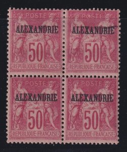 Alexandria (French Offices), Scott 12a (Yvert 14), MNH/HR blk, crea, Roumet cert