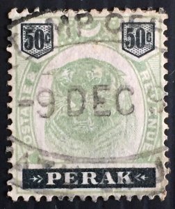 MALAYA PERAK 1898 50c Tiger USED SG#75 M2738