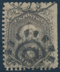 #78a F-VF USED GRAYISH LILAC W/ SAN FRAN COGWHEEL CNL PERFS TRIMMED @ R BU9517