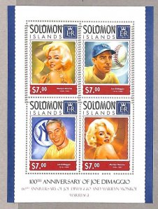 A4872 - SOLOMON ISLANDS - ERROR MISPERF: 2014, Joe DiMaggio, Marilyn Monroe