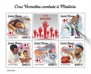 Guinea-Bissau - 2019 Malaria & Red Cross - 5 Stamp Sheet - GB190709a