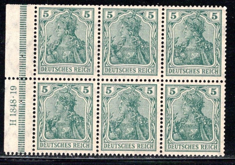 Germany MI # 85IIA (6),mint nh, se-tenant, HBL 2 IIaA with HAN