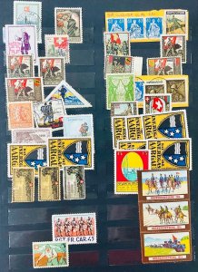 Switzerland soldier stamp collection 1914-1945 in stock book 571 stamps