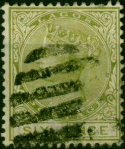 Lagos 1884 6d Olive-Green SG25 Good Used