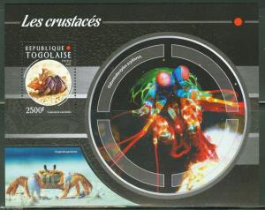 TOGO   2015  CRUSTACEANS  SOUVENIR SHEET   MINT  NH