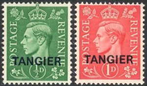 Tangier 1944 SG 251/2 KGVI pale colours defins set of 2 mint cat 24 pounds