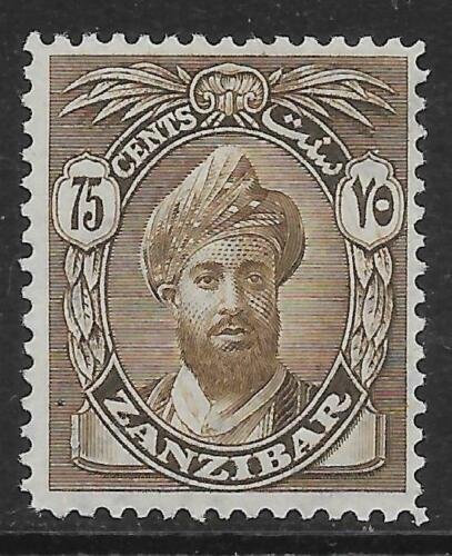 ZANZIBAR SG309 1927 75c SEPIA MTD MINT 