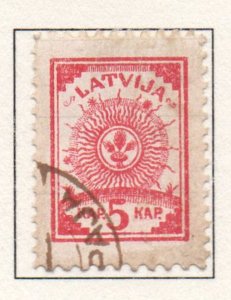 Latvia Sc 5 1919 5 k carmine Arms stamp used