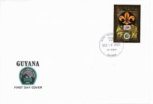 Guyana 1992 Gold foil single FDC