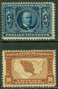 EDW1949SELL : USA 1904 Scott #326-27 Mint Original Gum Hinged. Both Very Fresh.