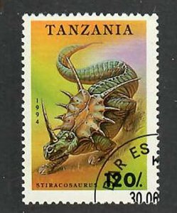 Tanzania; Scott 1220;  1994;  Precanceled; NH; Dinosaurs