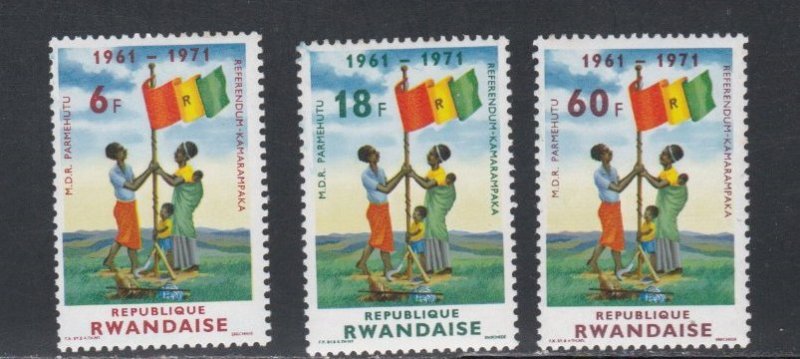 Rwanda # 454-456, Rwanda Flag, Referendum, Mint NH, 1/2 Cat