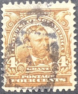 Scott#: 303 - Ulysses S. Grant 4c 1903 used single stamp - Lot D1