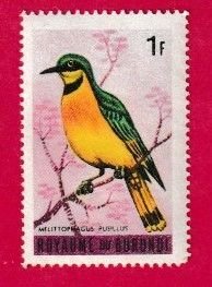 BURUNDI SCOTT#112 1965 1f LITTLE BEE-EATER - MH