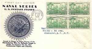 USA 1936-37 Scott 785-794 Complete set Army-Navy FDC scv $85.00