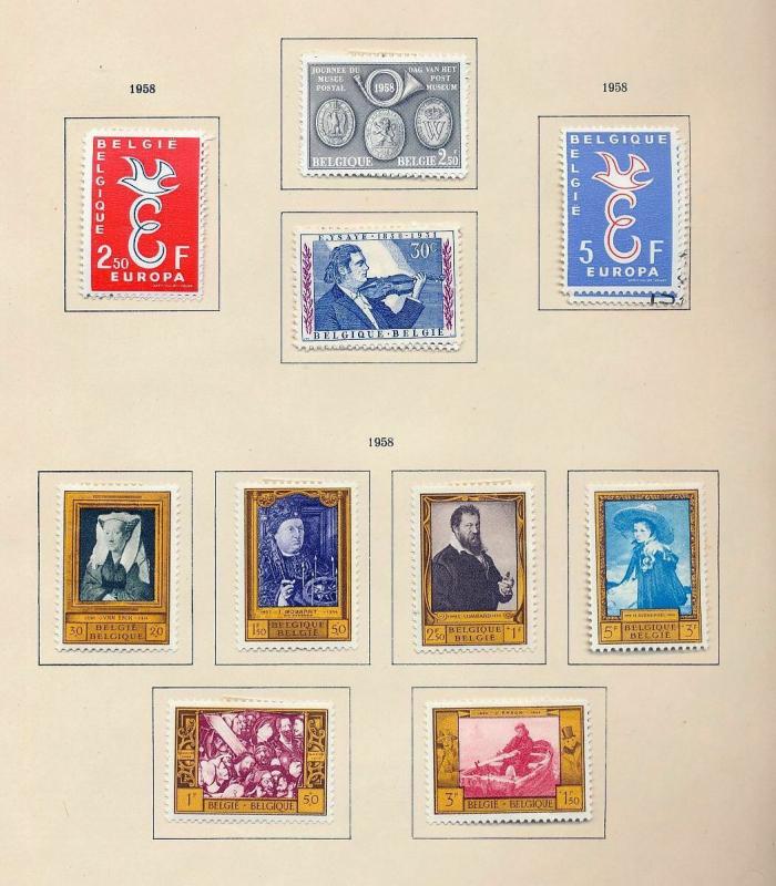 BELGIUM 1958/63 M&U Collection Sheets Wildlife Birds (Apx 70 Items) (Ref DD636