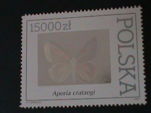 POLAND-1991-SC#3056  LOVELY BEAUTIFUL BUTTERFLY-HOLOGRAM STAMP, MNH-VF RARE