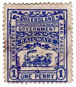 (I.B) Australia - Queensland Railways : Parcel Stamp 1d