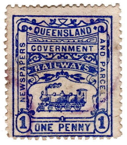 (I.B) Australia - Queensland Railways : Parcel Stamp 1d