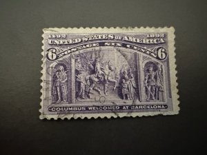 US # 235 6c Colombian Exposition used
