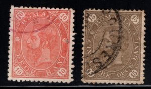 Romania Scott 104-105 used  1891 stamps