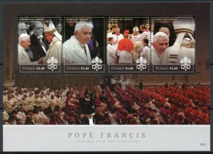 Tuvalu Pope Francis Stamps 2015 MNH Presides Papal Consistory Benedict XVI 4v MS 