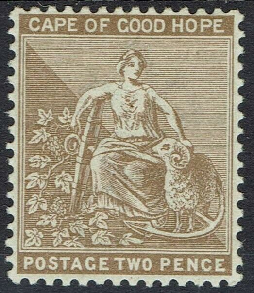 CAPE OF GOOD HOPE 1882 HOPE SEATED 2D WMK CROWN CA 