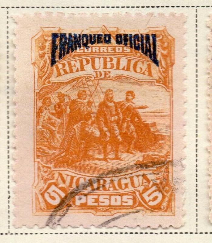 Nicaragua 1892 Early Issue Fine Used 5P. Official Optd 323714
