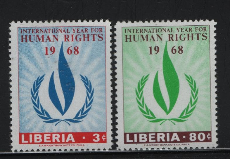 Liberia 478-479 H 1968 Intl. Human Rights Year