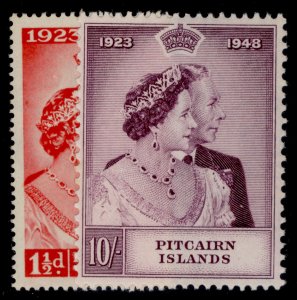 PITCAIRN ISLANDS GVI SG11-12, 1949 ROYAL SILVER WEDDING set, NH MINT. Cat £41.