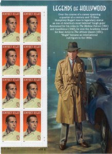 Scott #3152 Humphrey Bogart Title Block of 8 Stamps - MNH