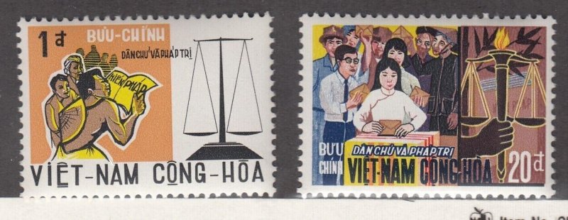 South Viet Nam Sc 349-50 NH issue of 1969 - Democracy