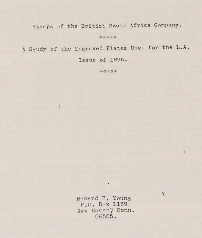 LITERATURE Rhodesia Notes on the Large Arms & the British South African Co 1896. 