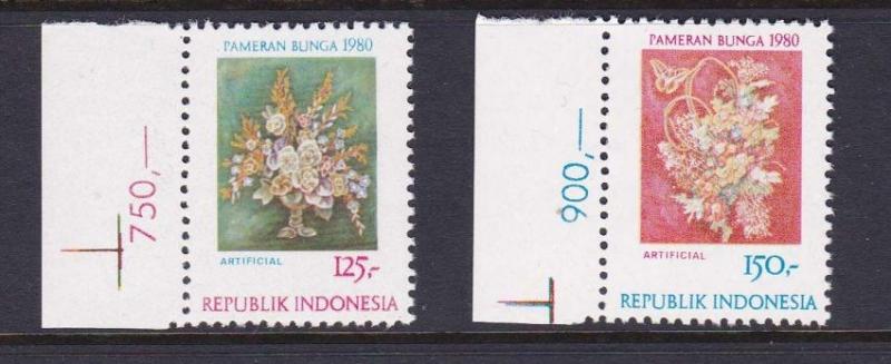 Indonesia 1980 Flower Sc 1074-1075 MNH OurRef.#z0036