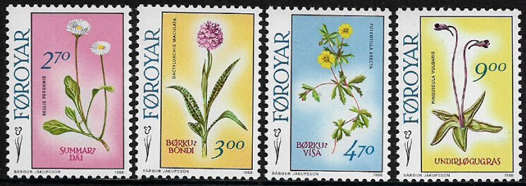 Faroe Is #169-72 MNH Set - Flowers