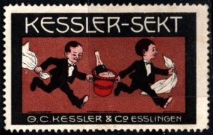 Vintage Germany Advertising Poster Stamp Kessler-Sekt Fruit Sparkling Wine