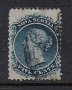 Canada Nova Scotia Sc 10 1860 5 c blue Victoria stamp used